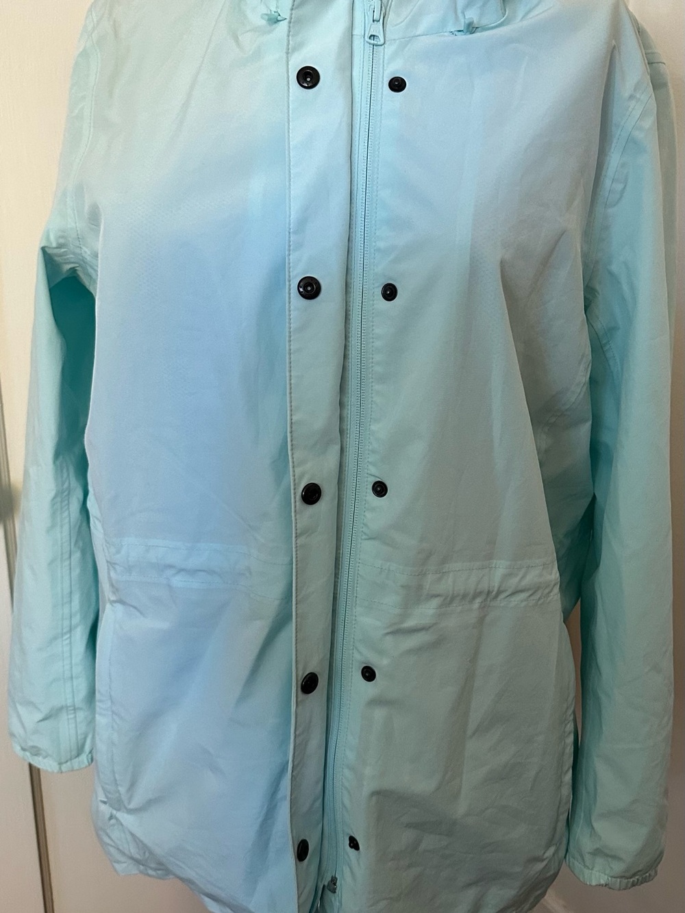 Light Seafoam Green Women's Hooded Rain Jacket